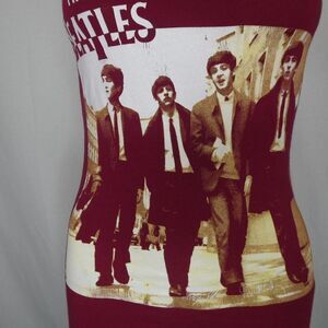 The Beatles C'est Toi Scoop Neck Tank Top Graphic Band Fitted